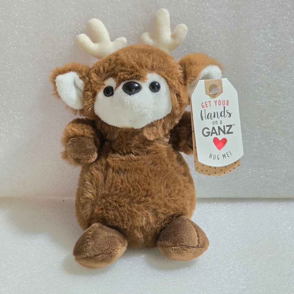 Ganz Teacup Reindeer Plush Bean Bag HX11802 Small 7" New